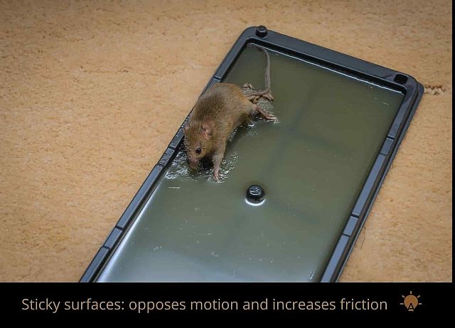 static friction in mouse glue